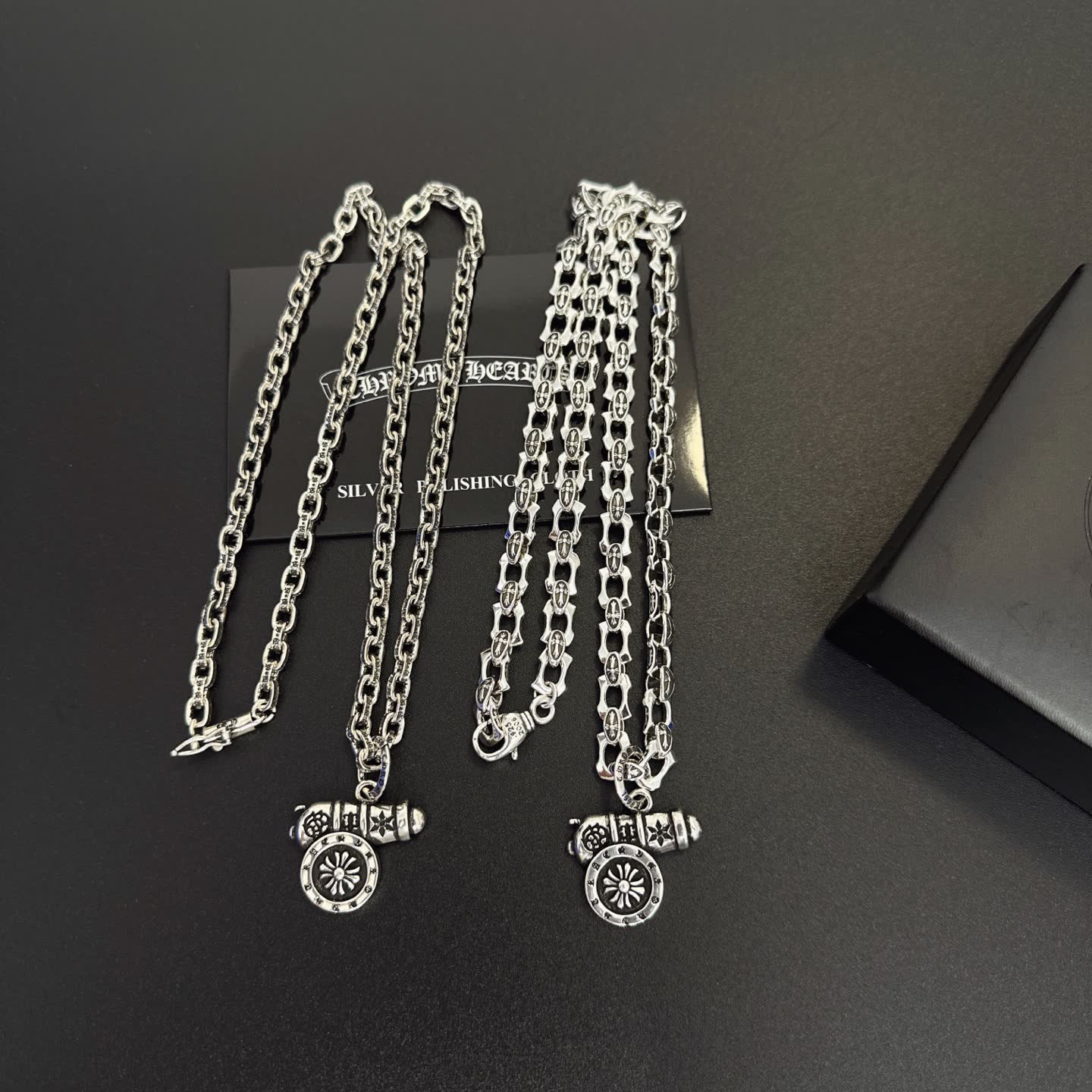 Chrome Hearts Silver Chain with Cannon Pendant